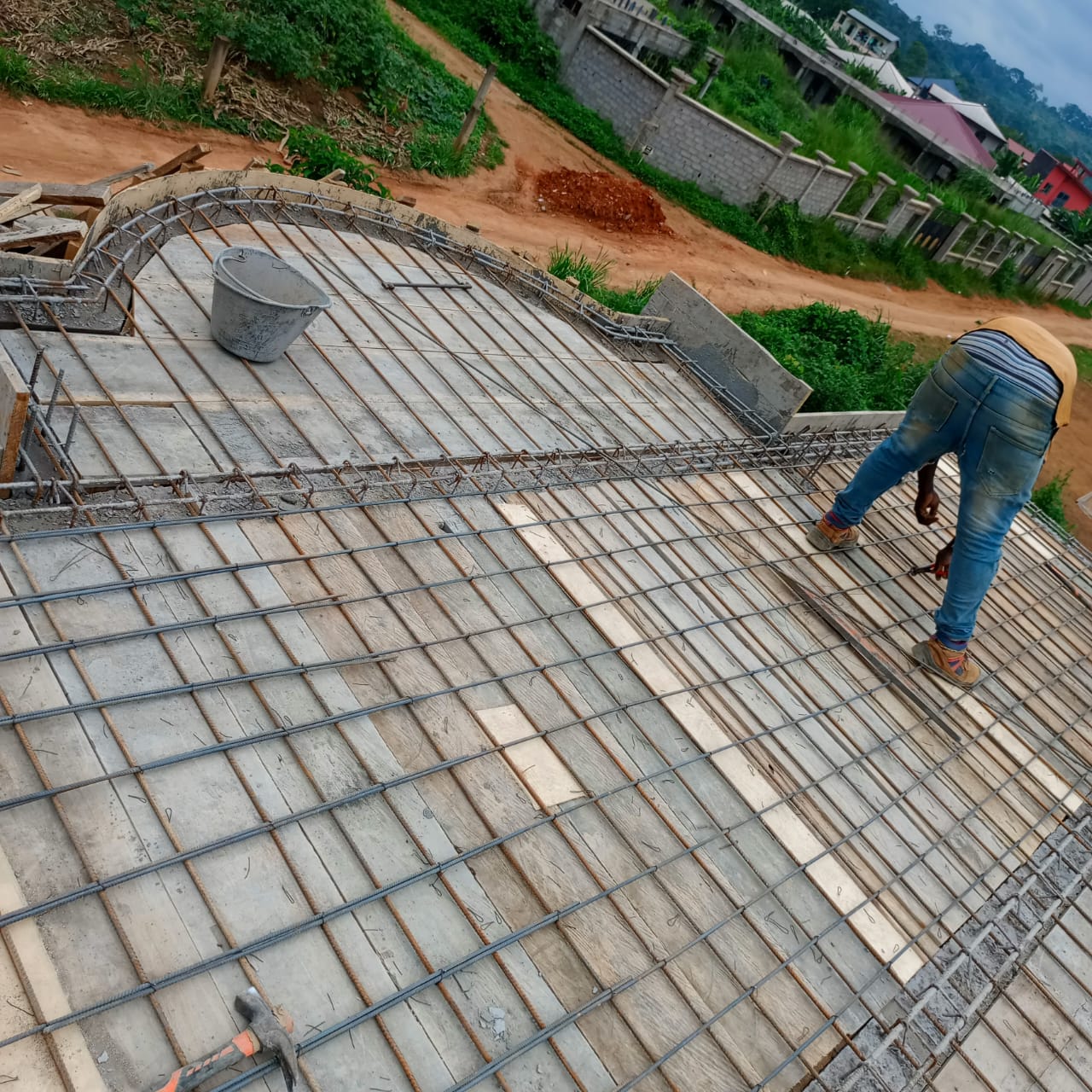 Ferraillage du plancher haut avant coulage